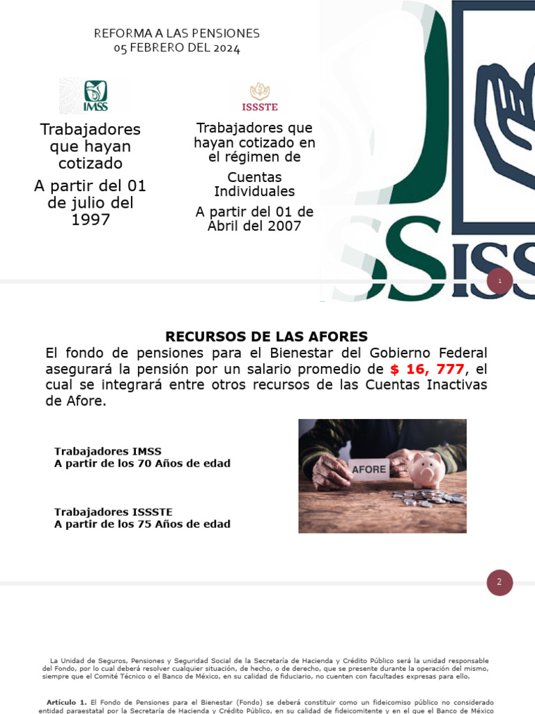 Reforma de Pensiones 2024 en México | PDF | Pensión