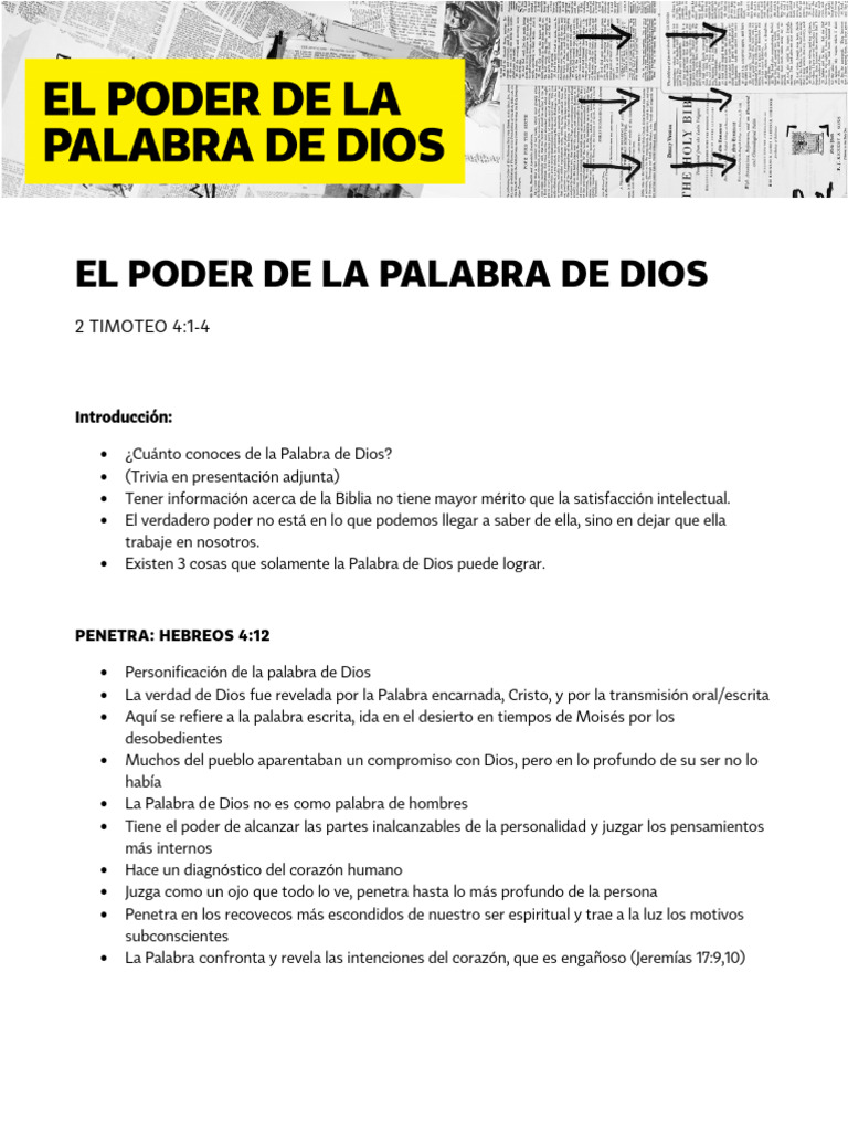 El Poder de La Palabra de Dios 2 | PDF | Biblia | Dios