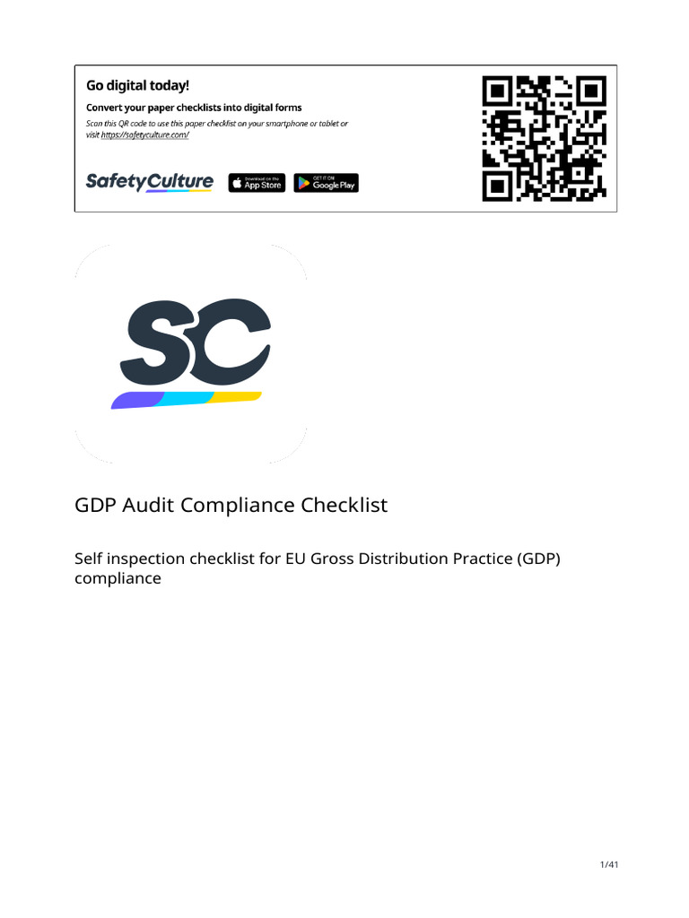 GDP Audit Compliance Checklist | PDF | Calibration | Hygiene