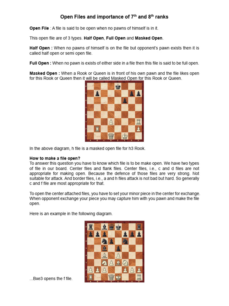 Understanding Open Files in Chess | PDF
