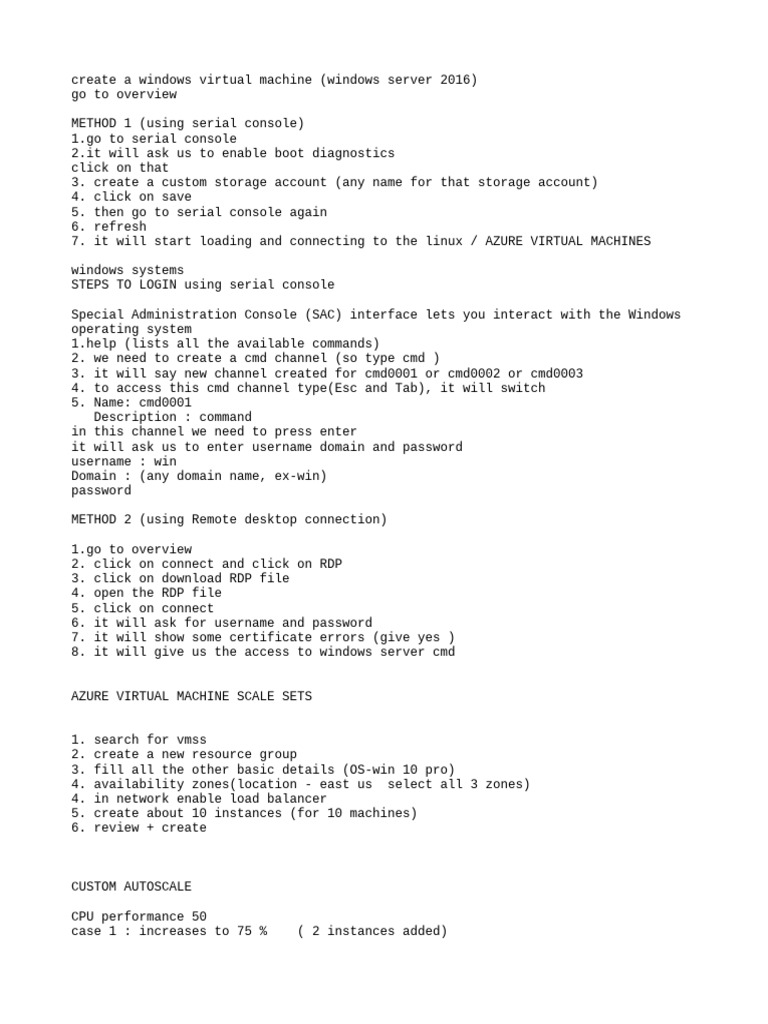 Enable SAC for Azure VM Access | PDF