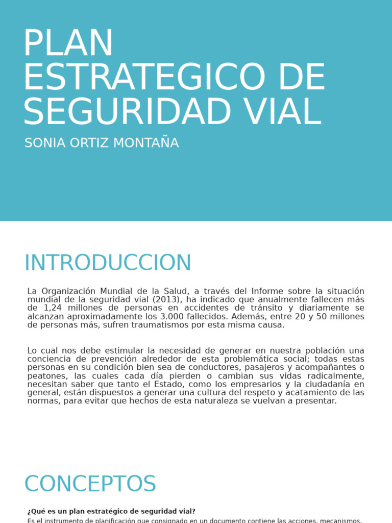 Plan Estratégico de Seguridad Vial en Colombia | PDF | Planificación ...