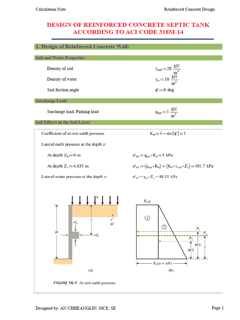 Reinforced Concrete Septic Tank Design | PDF | Reinforced Concrete ...