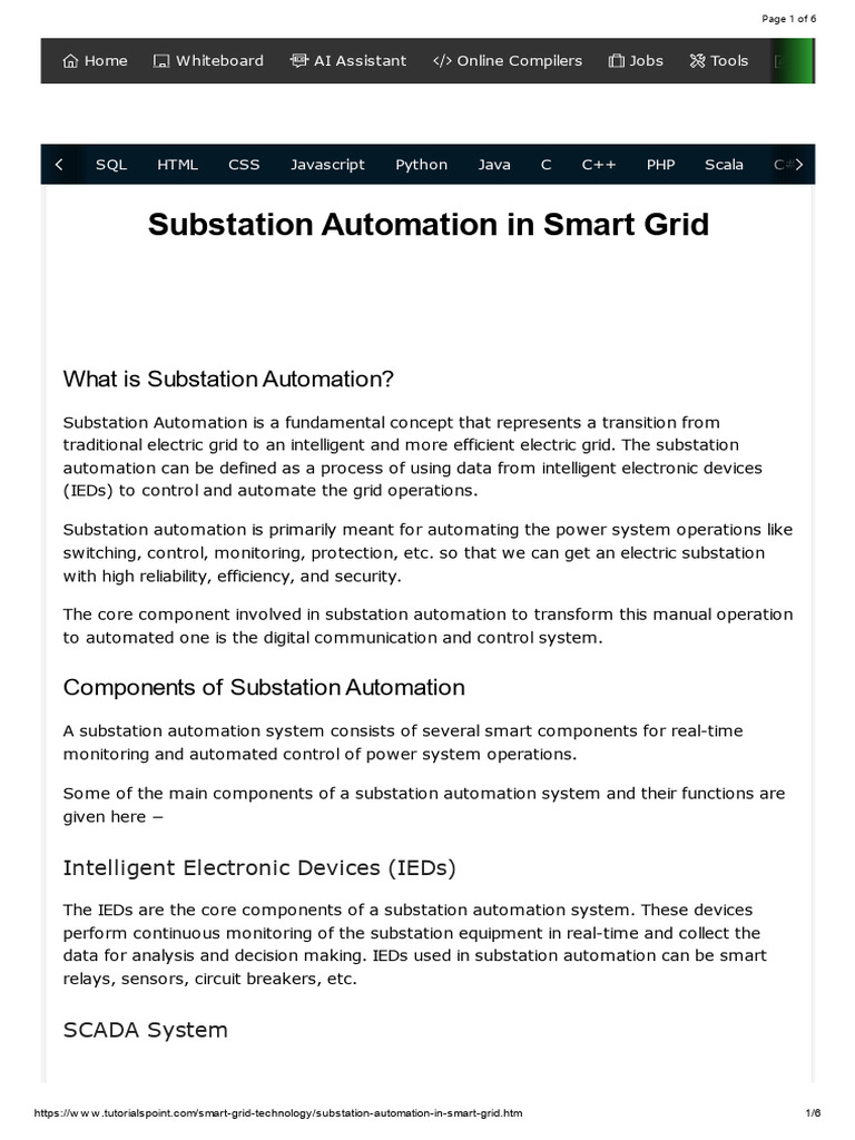 Substation Automation in Smart Grid | PDF | Programmable Logic ...