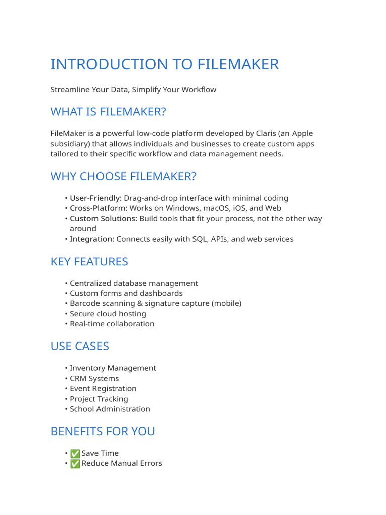 FileMaker Presentation Text | PDF