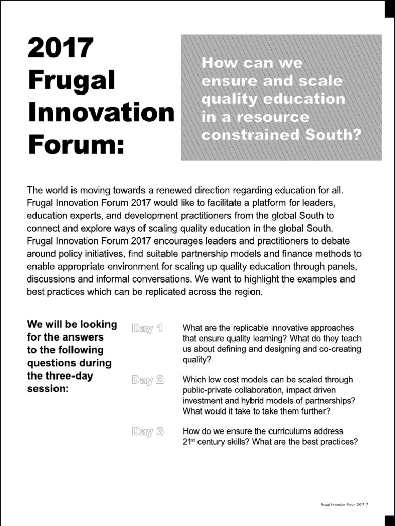 Agenda and Session Plan FIF 2017 | PDF