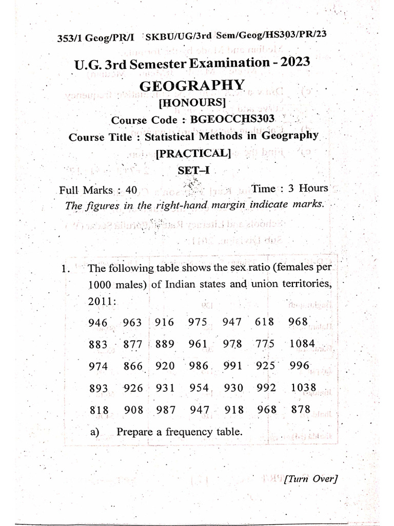 Geography Question | PDF