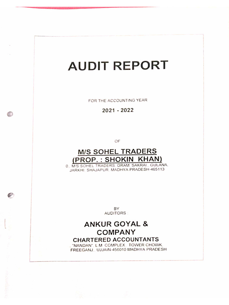 Sohel Traders Audit 21-22 | PDF