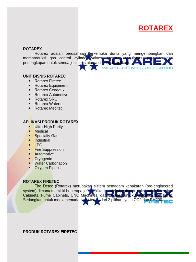 Sistem Pemadam Kebakaran Rotarex Firetec | PDF