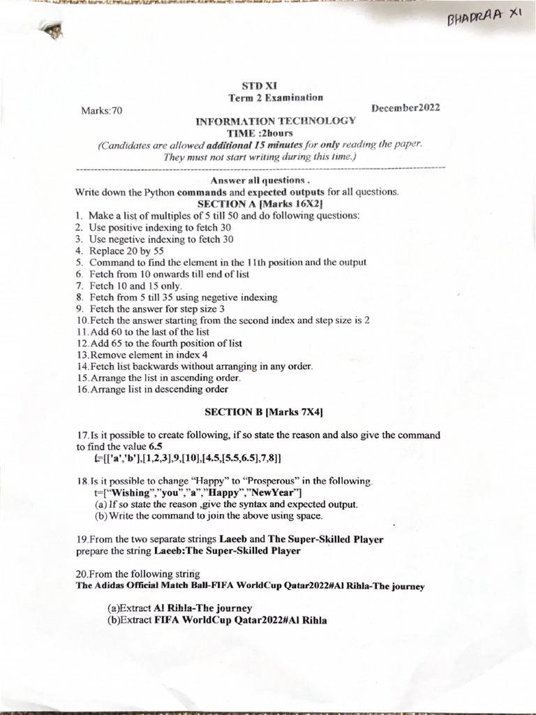 ICSE Information Technology XI | PDF
