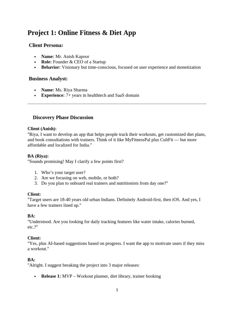 Experienced BA and Client Discussion of Project | PDF | Mobile App ...