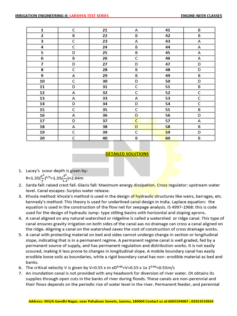 Irrigation Engineering II Test Series | PDF | Flood | Evapotranspiration