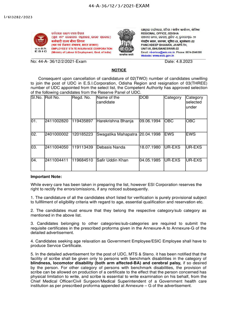 Notice: Important Note | PDF