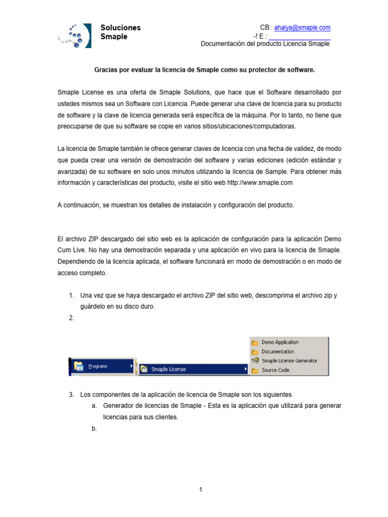 Guía de Instalación de Licencia Smaple | PDF | Software | Archivo de ...
