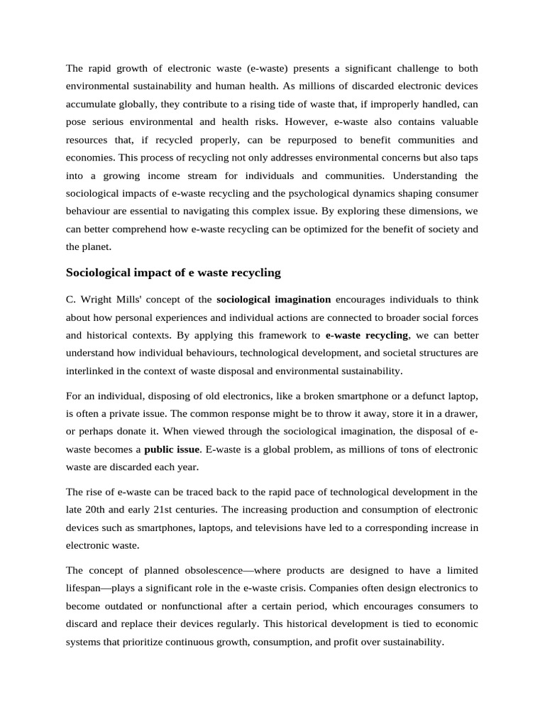 Understanding E-Waste Recycling Dynamics | PDF | Electronic Waste ...