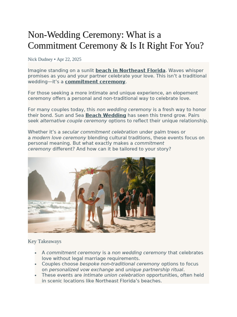 Commitment Ceremony Info | PDF | Wedding | Marriage