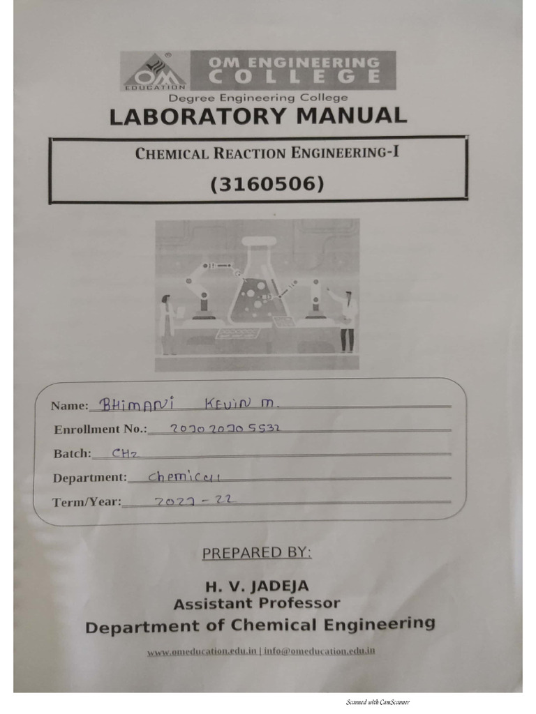 Cre 1 Lab Manual Solution | PDF