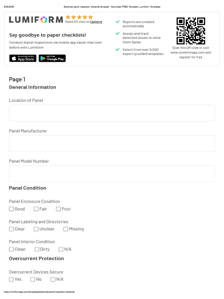 Electrical Panel Inspection Checklist | PDF | Electrical Wiring ...