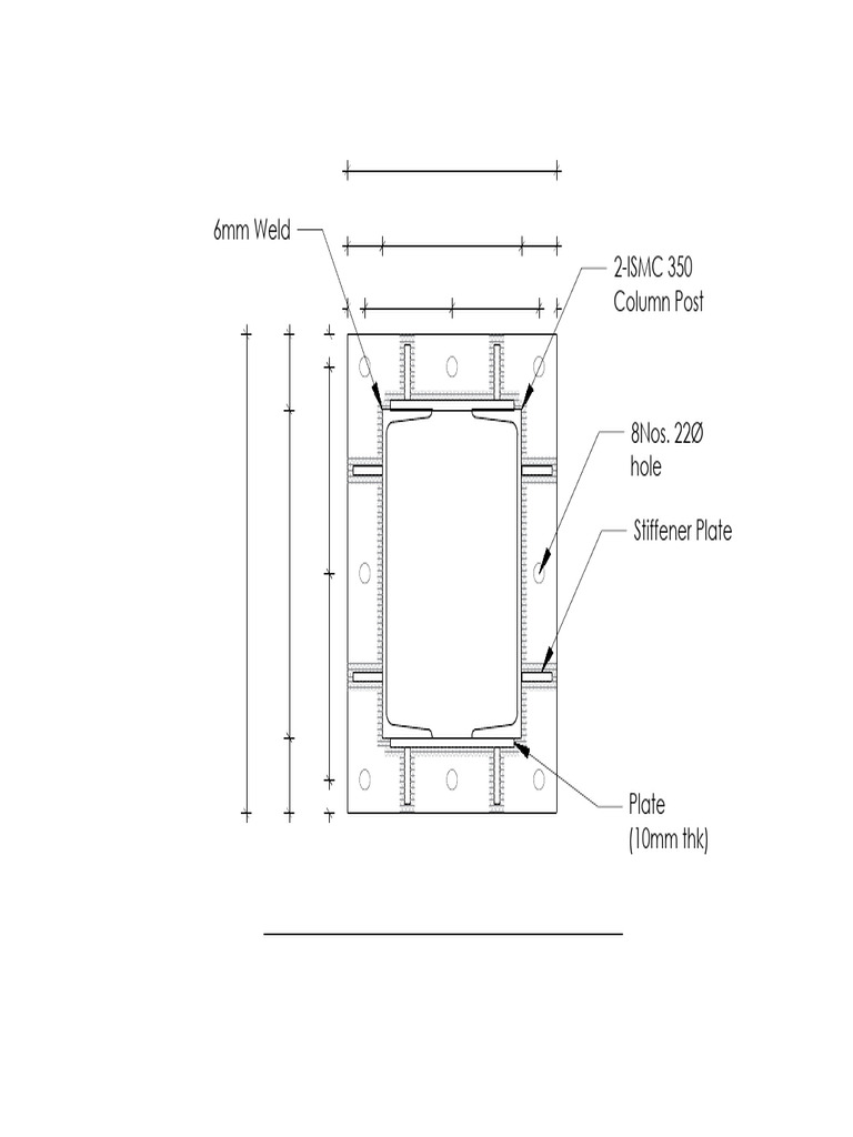 6mm Weld 2-ISMC 350 Column Post: Typical Metal Base Plate Plan | PDF