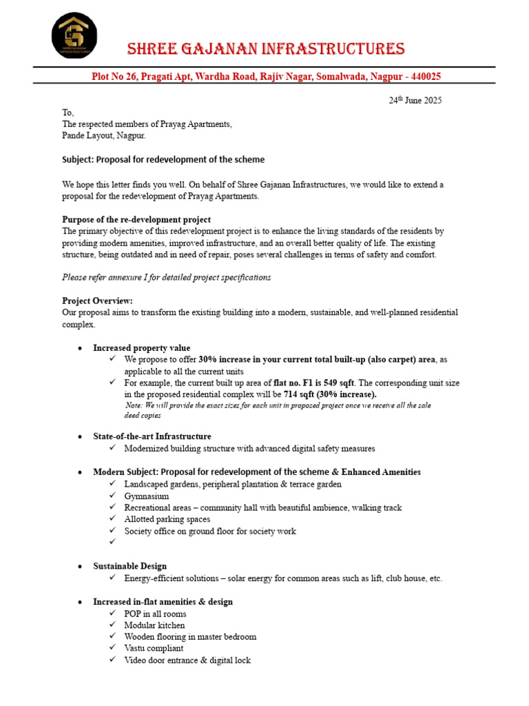 Prayag Apartments Redevelopment Proposal | PDF | Wall | Door