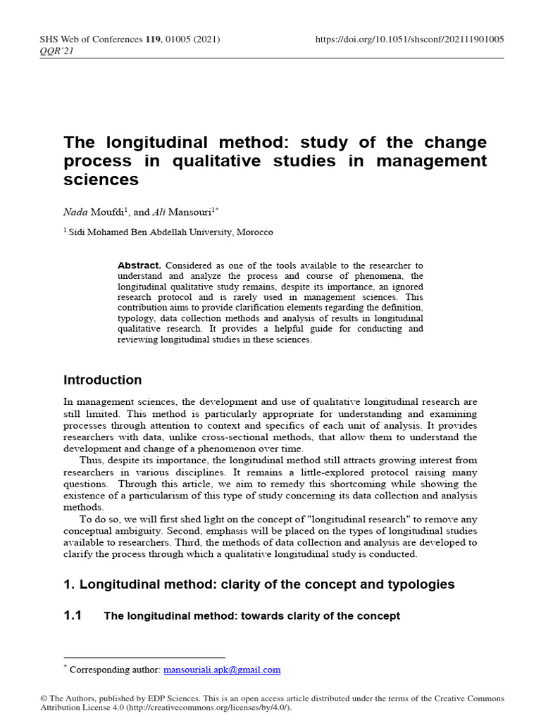 Longitudinal Qualitative Research in Management | PDF | Qualitative ...