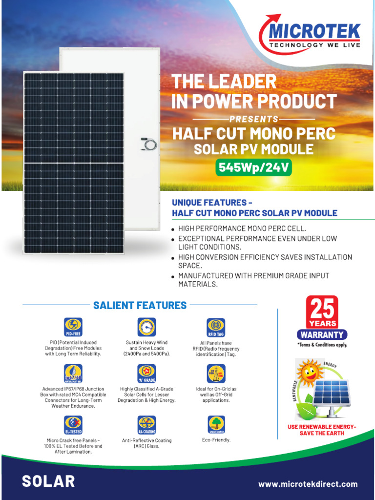 Microtak Solar HALF-CUT-Mono-LEAFLET | PDF