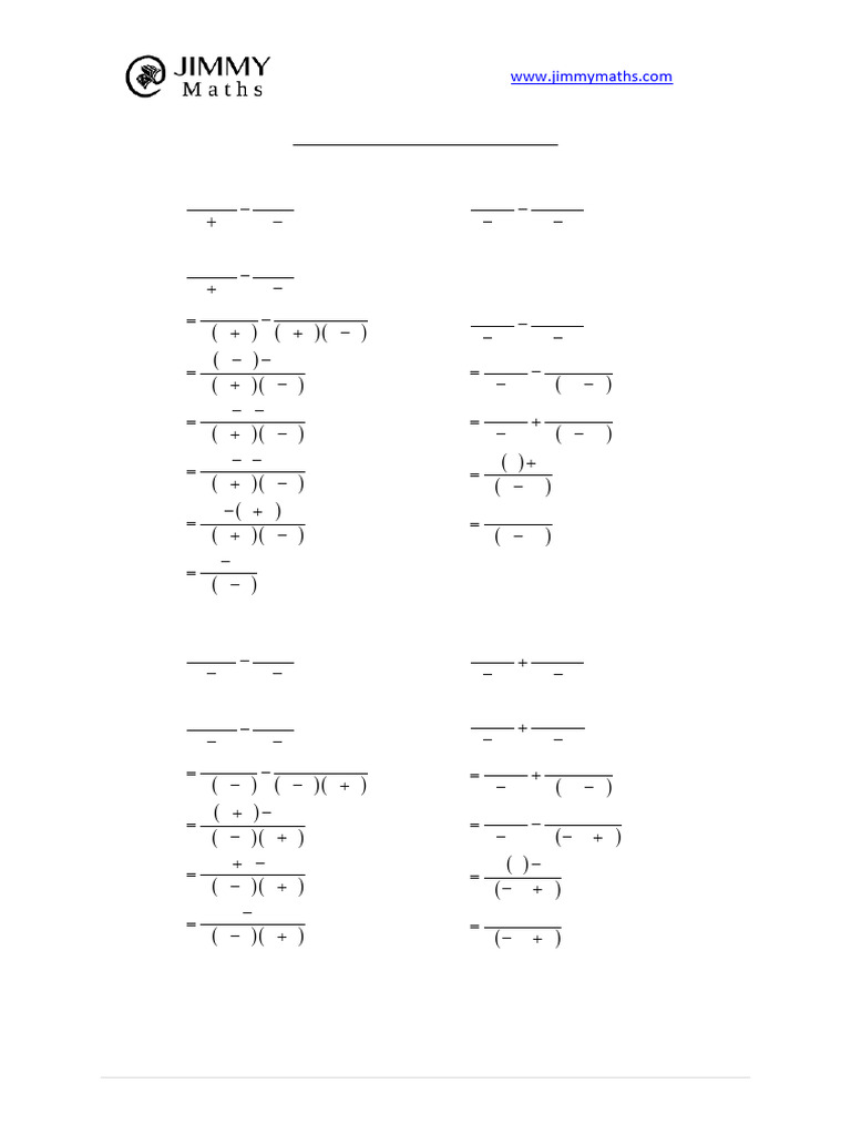 Sec 2 Algebraic Fractions Solutions | PDF