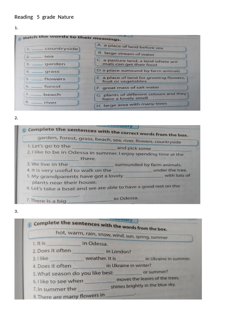 Reading 5 Grade Nature | PDF