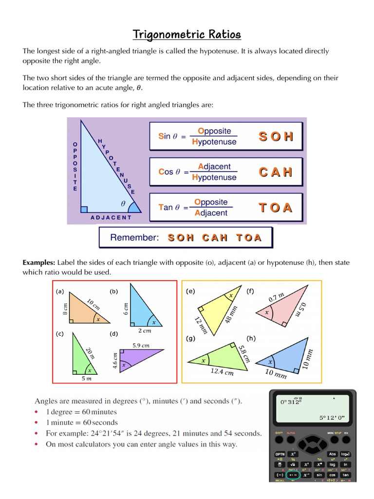Trigonometric Ratios in Right Triangles | PDF
