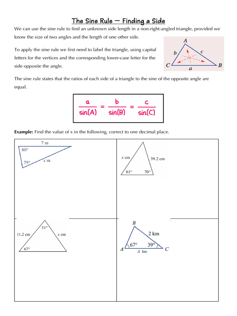 Handout - The Sine Rule | PDF