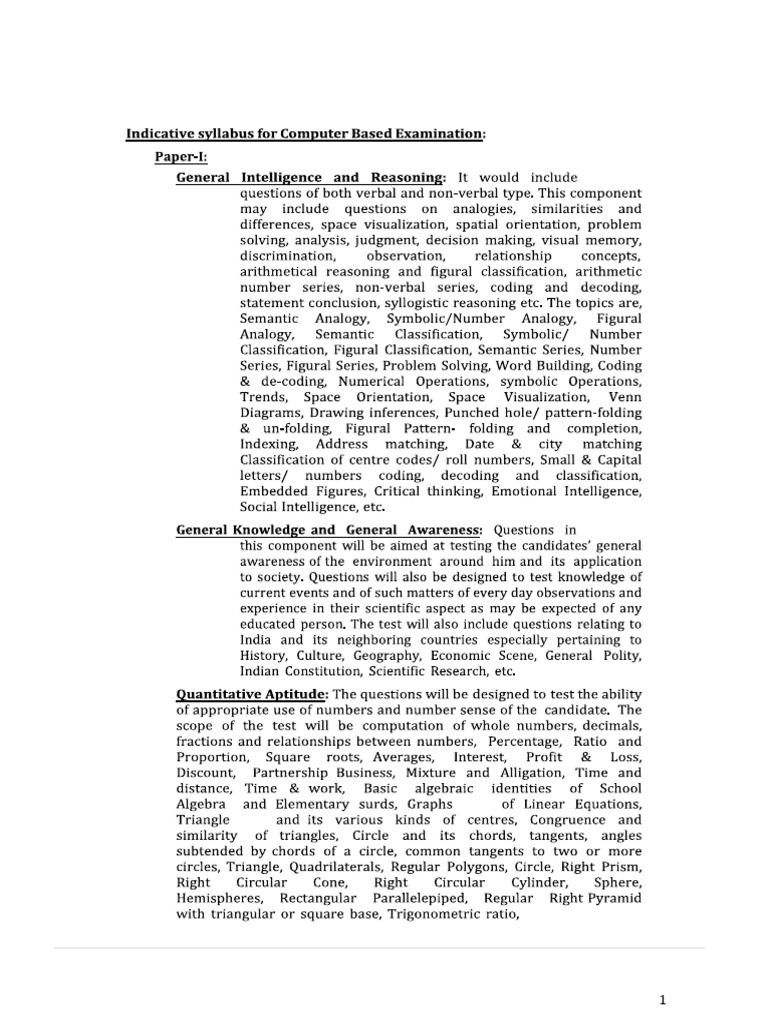 SSC CPO Syllabus 2024 | PDF