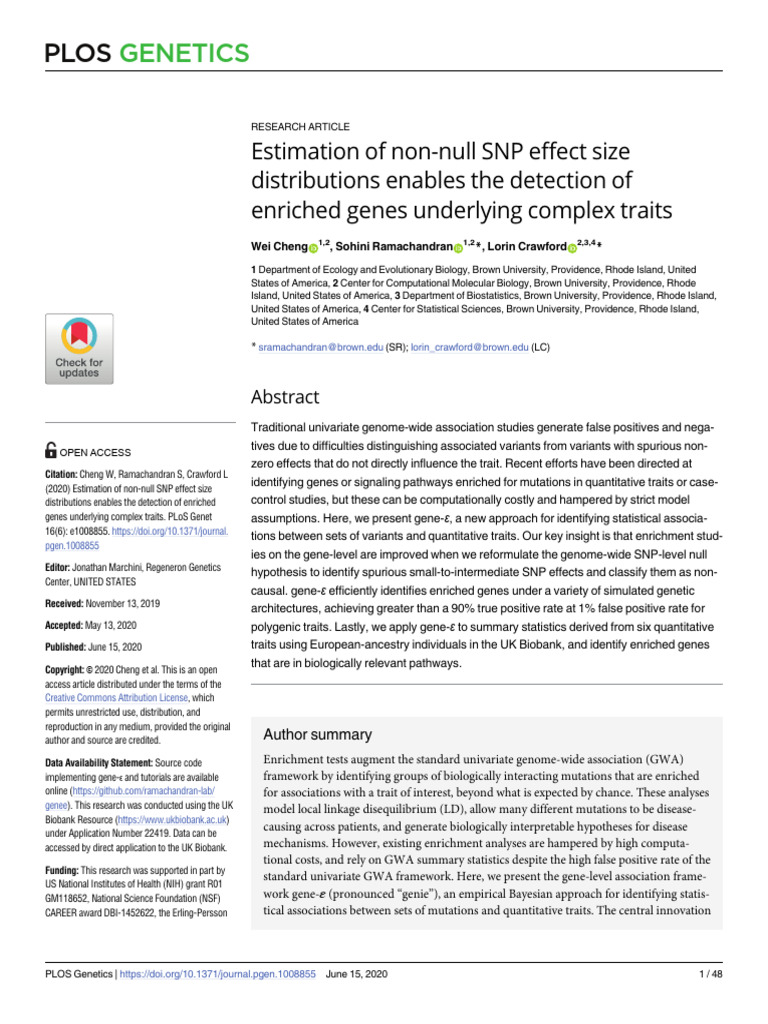 Pgen 1008855 | PDF | Single Nucleotide Polymorphism | Heritability