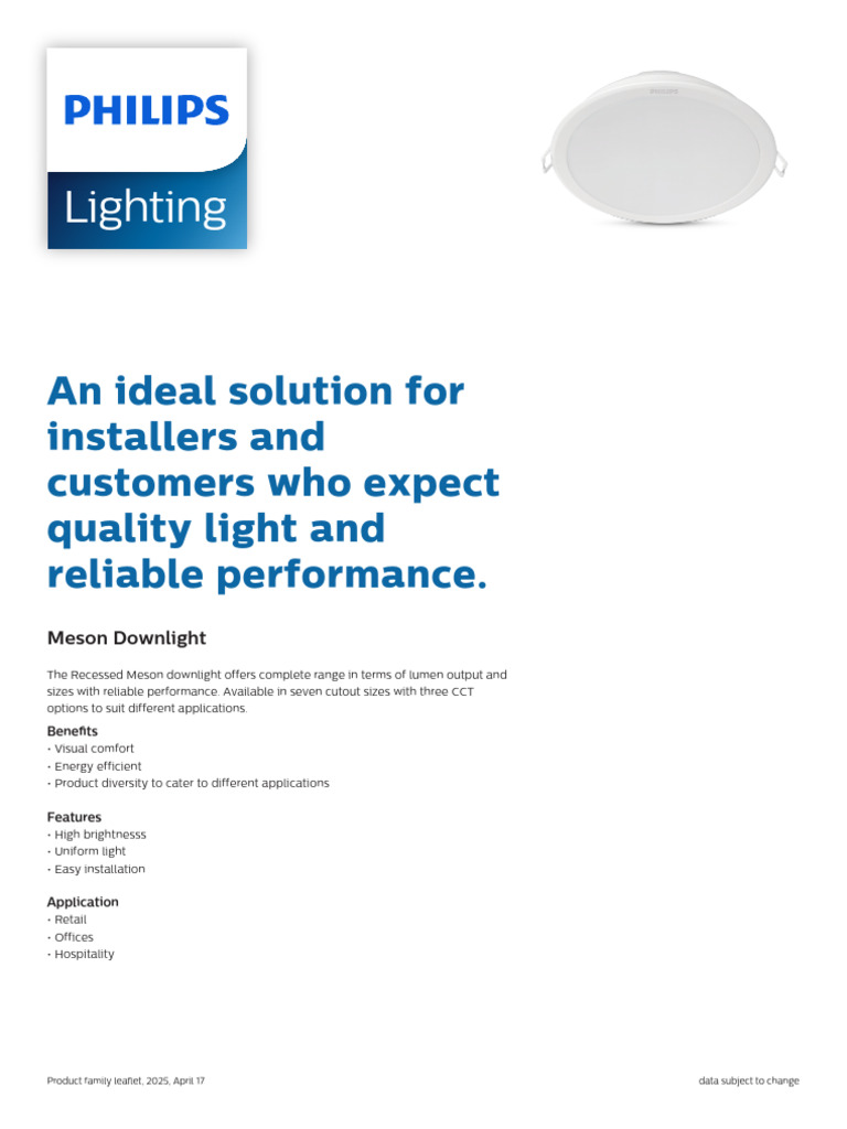 Meson Downlight: Versatile LED Solutions | PDF | Light | Lighting