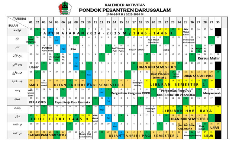 Kalender Pendidikan Pondok 2025-2026 | PDF