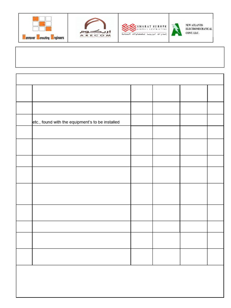 Check List - Installation of SMDB | PDF