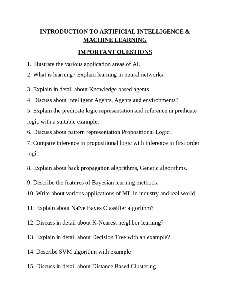 Aiml Imp Questions | PDF
