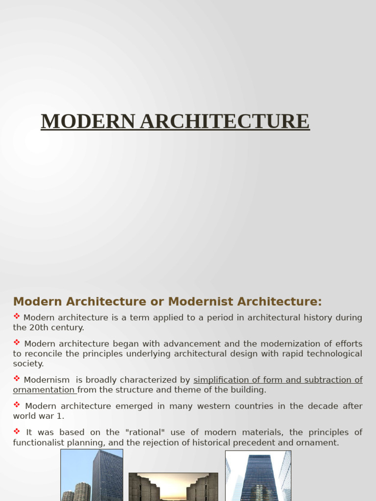 Modern Architecture Overview | PDF