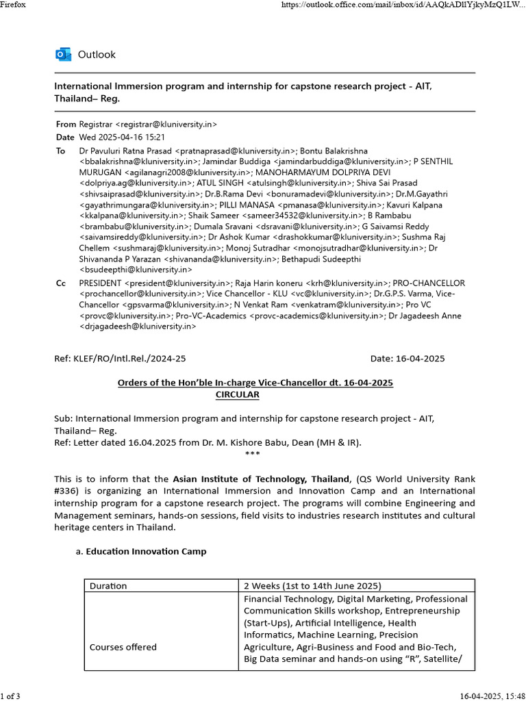 Thailand International Internship Program | PDF