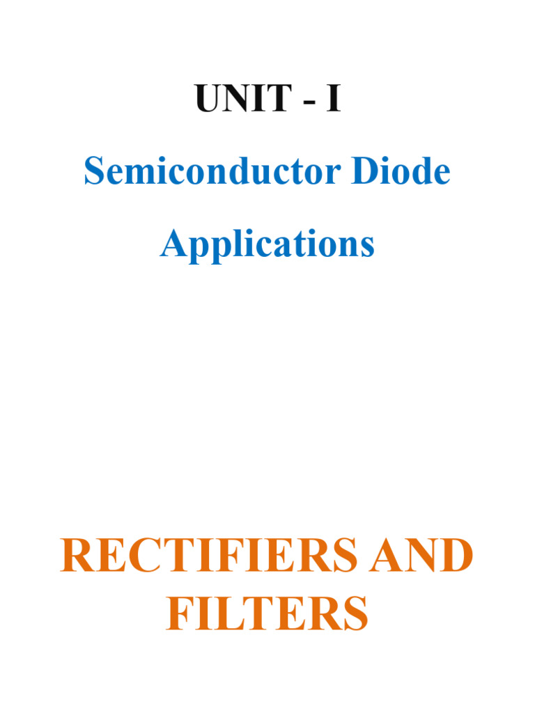 UNIT1B DiodeApplication | PDF | Rectifier | Capacitor
