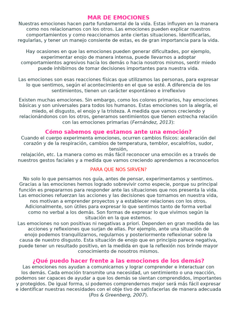Comprendiendo el Mar de Emociones | PDF | Las emociones | Ira