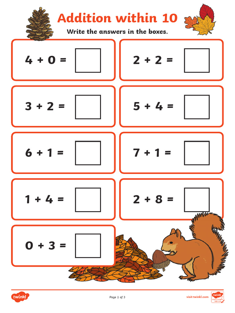Addition Problems Within 10 | PDF
