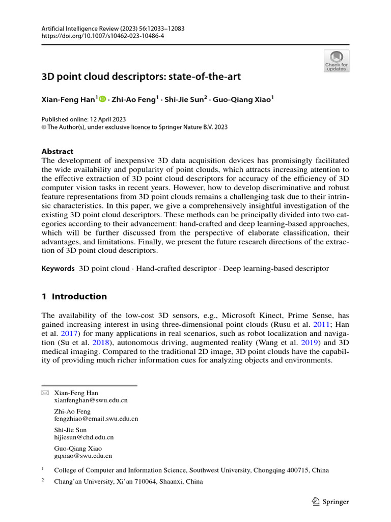 3D Point Cloud Descriptors Overview | PDF | Eigenvalues And ...
