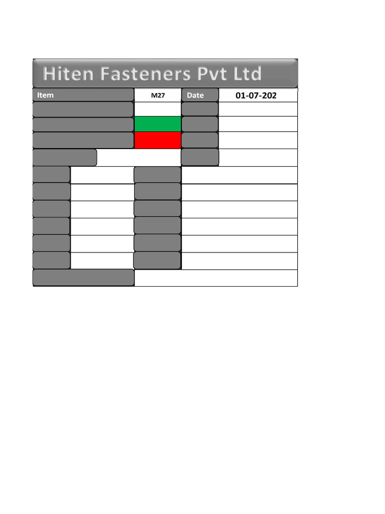 Hiten Fasteners Pvt Ltd Inspection Report | PDF