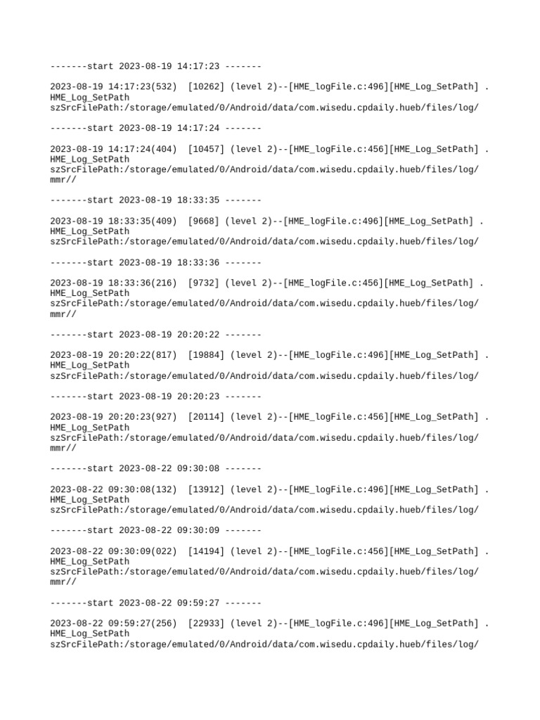 HME Log File Path Entries | PDF
