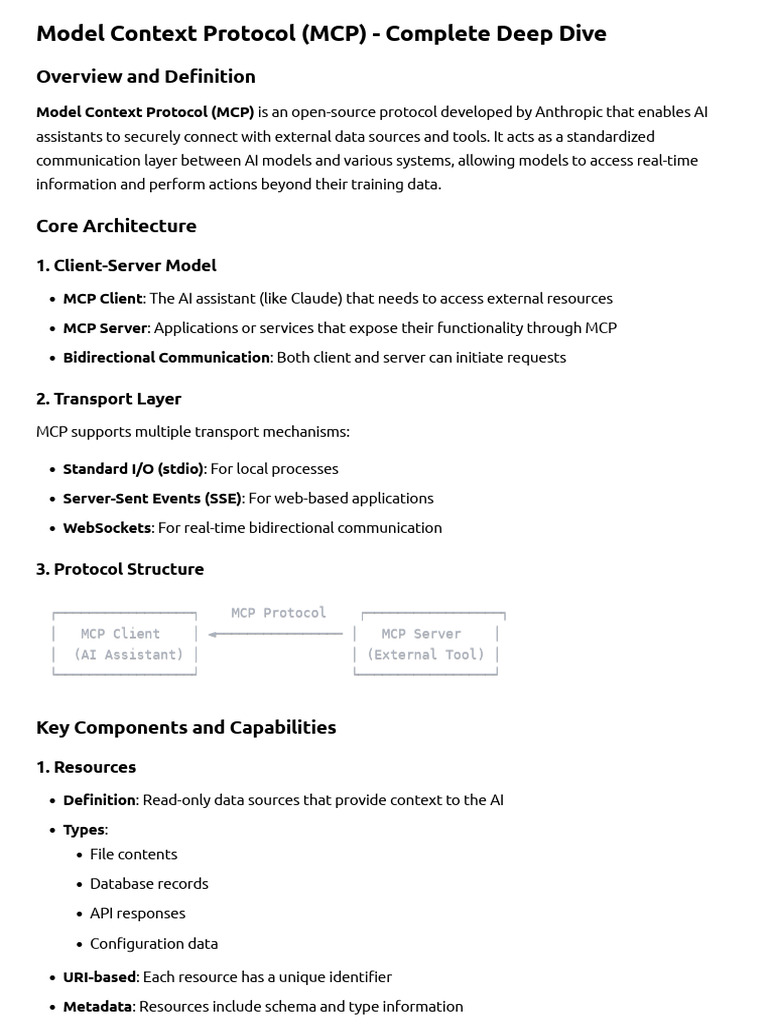 Deep Dive into Model Context Protocol | PDF | Information Technology ...
