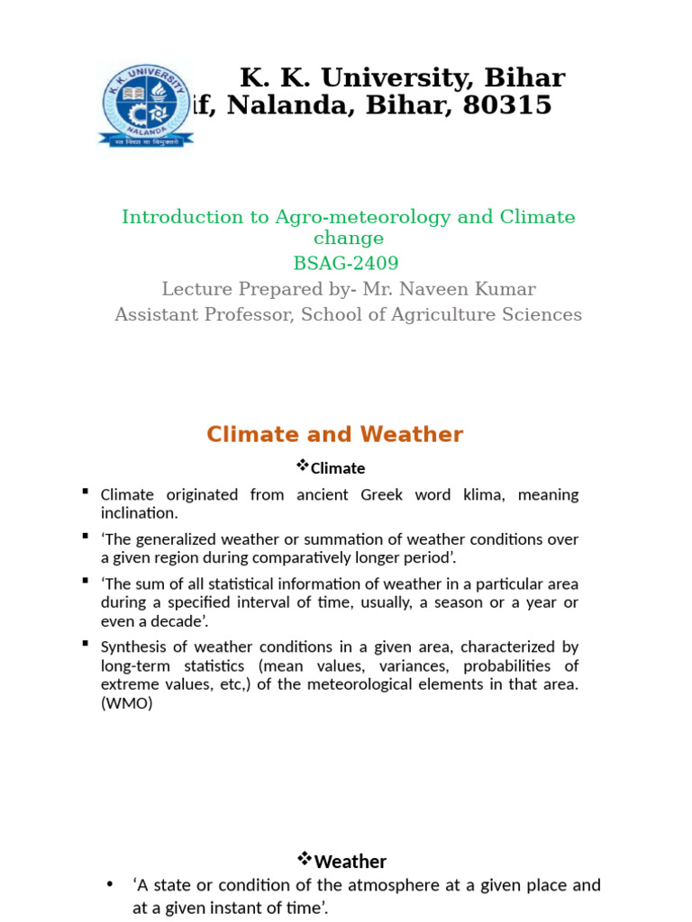 Difference Between Climate and Weather | PDF | Atmosphere Of Earth ...