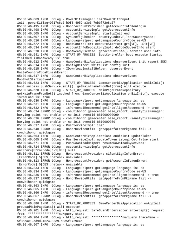 GameCenter Startup Log Analysis | PDF | Communications Protocols ...