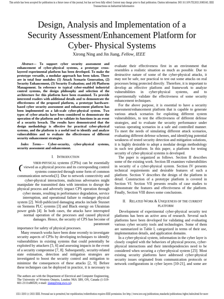 Design, Analysis and Implementation of A Security | PDF | Computer ...