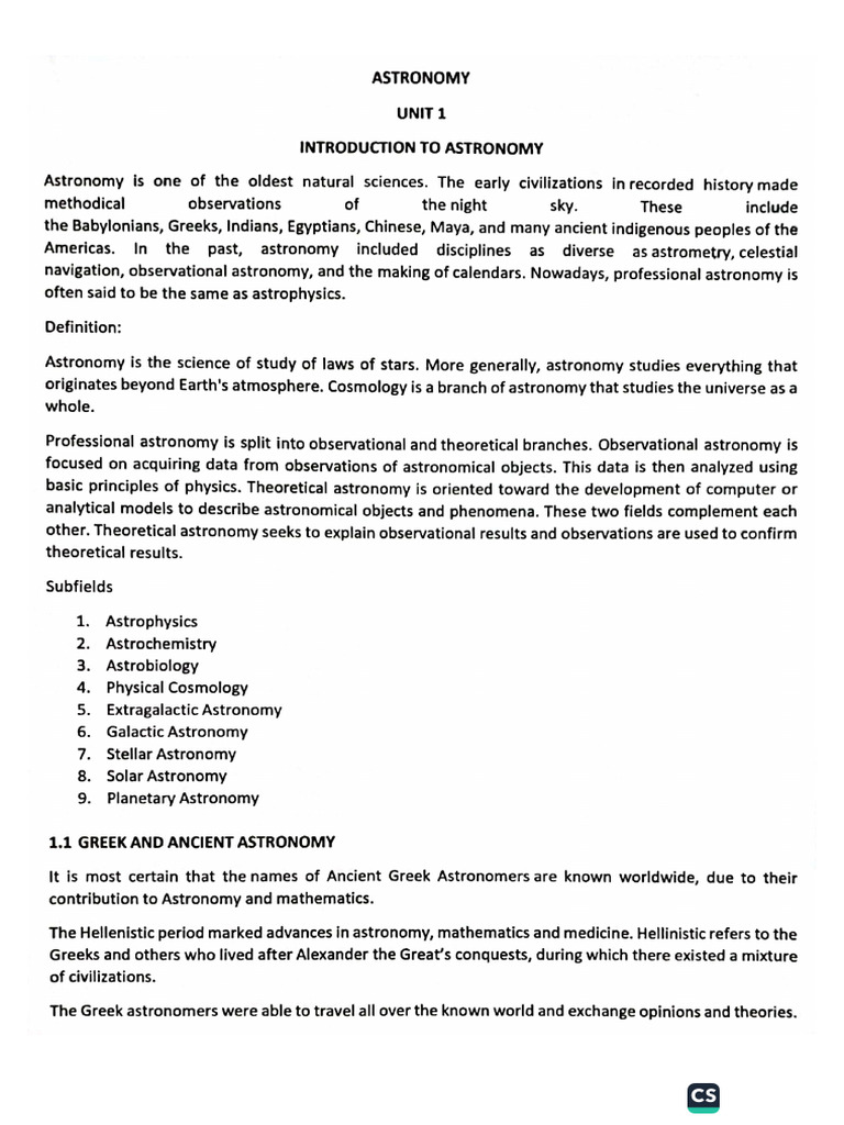 Astronomy Notes | PDF