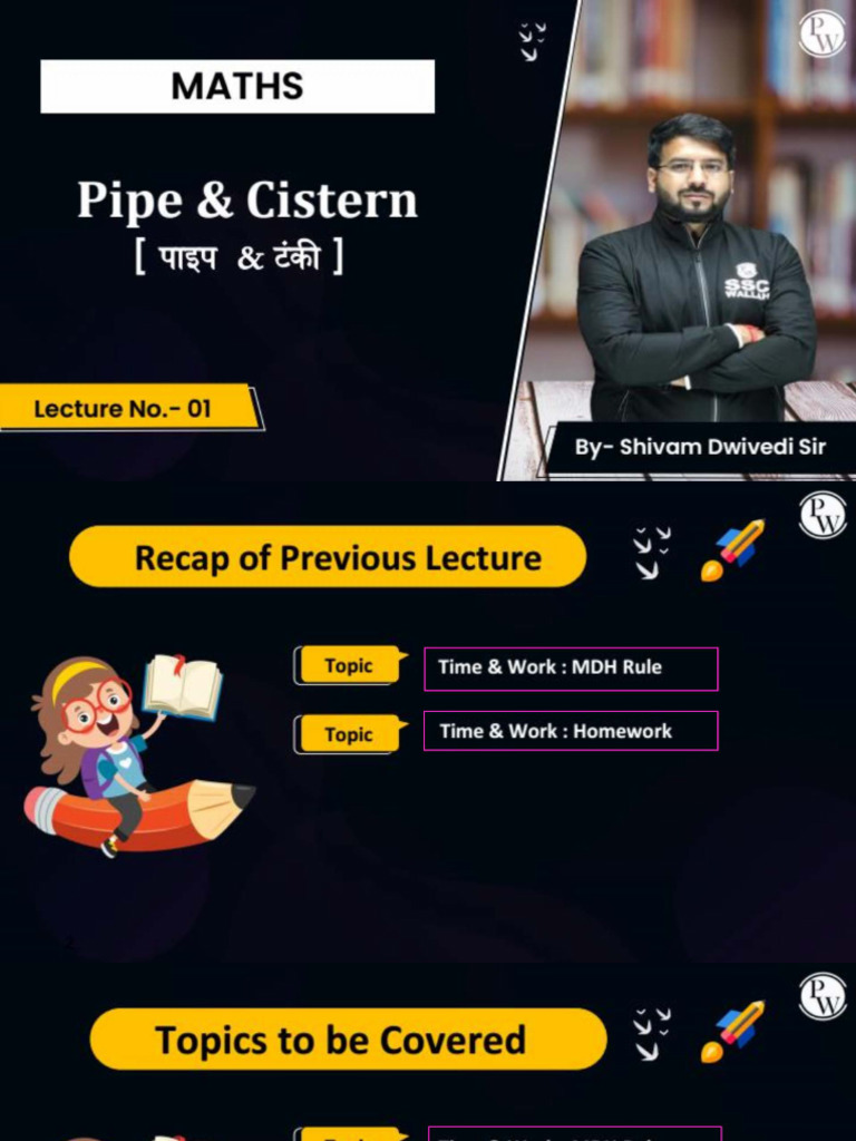 Pipe Cistern 01 Class Notes Maths Pdf